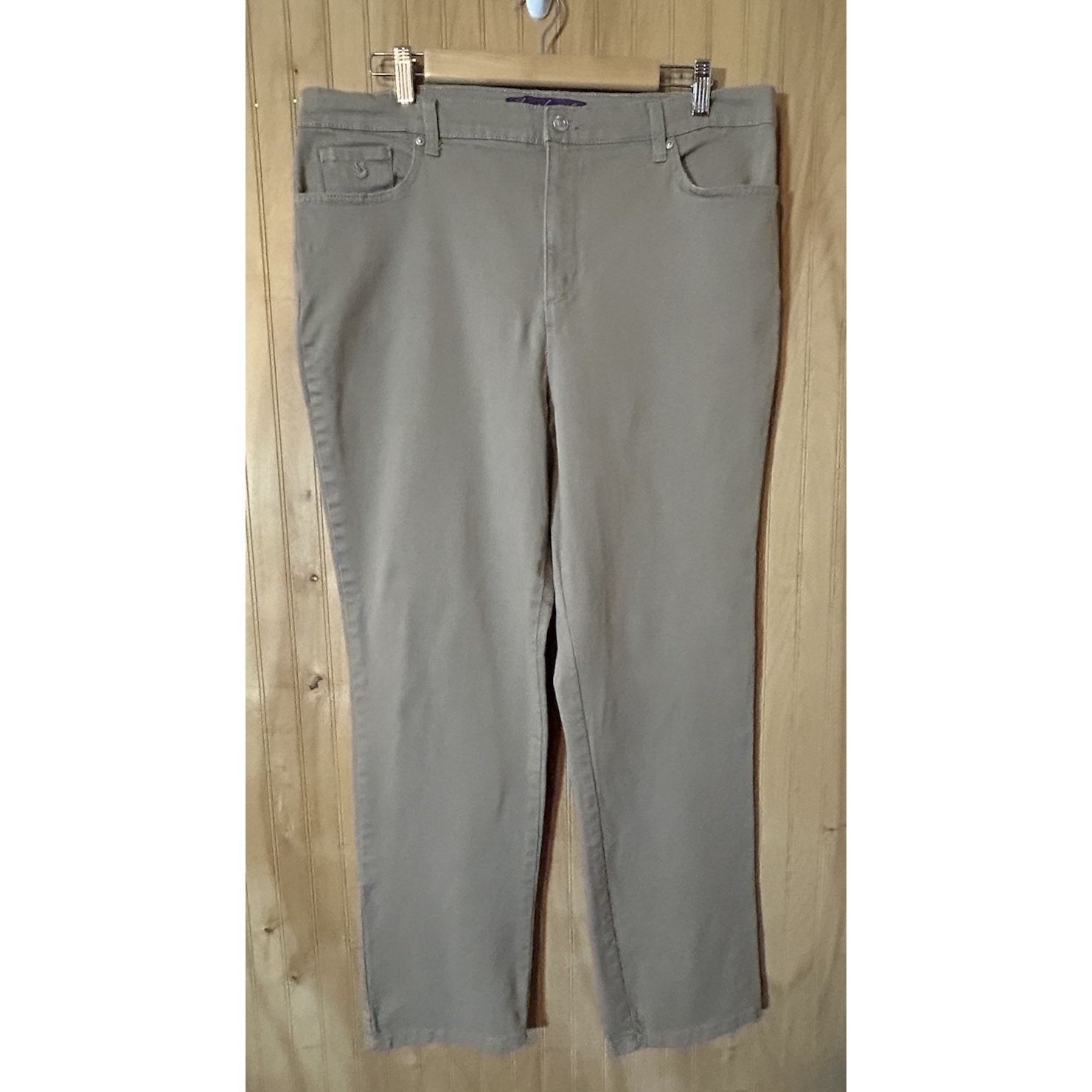 Gloria Vanderbilt Amanda Straight Leg Women's Size 16 Tan Brown Denim Jeans